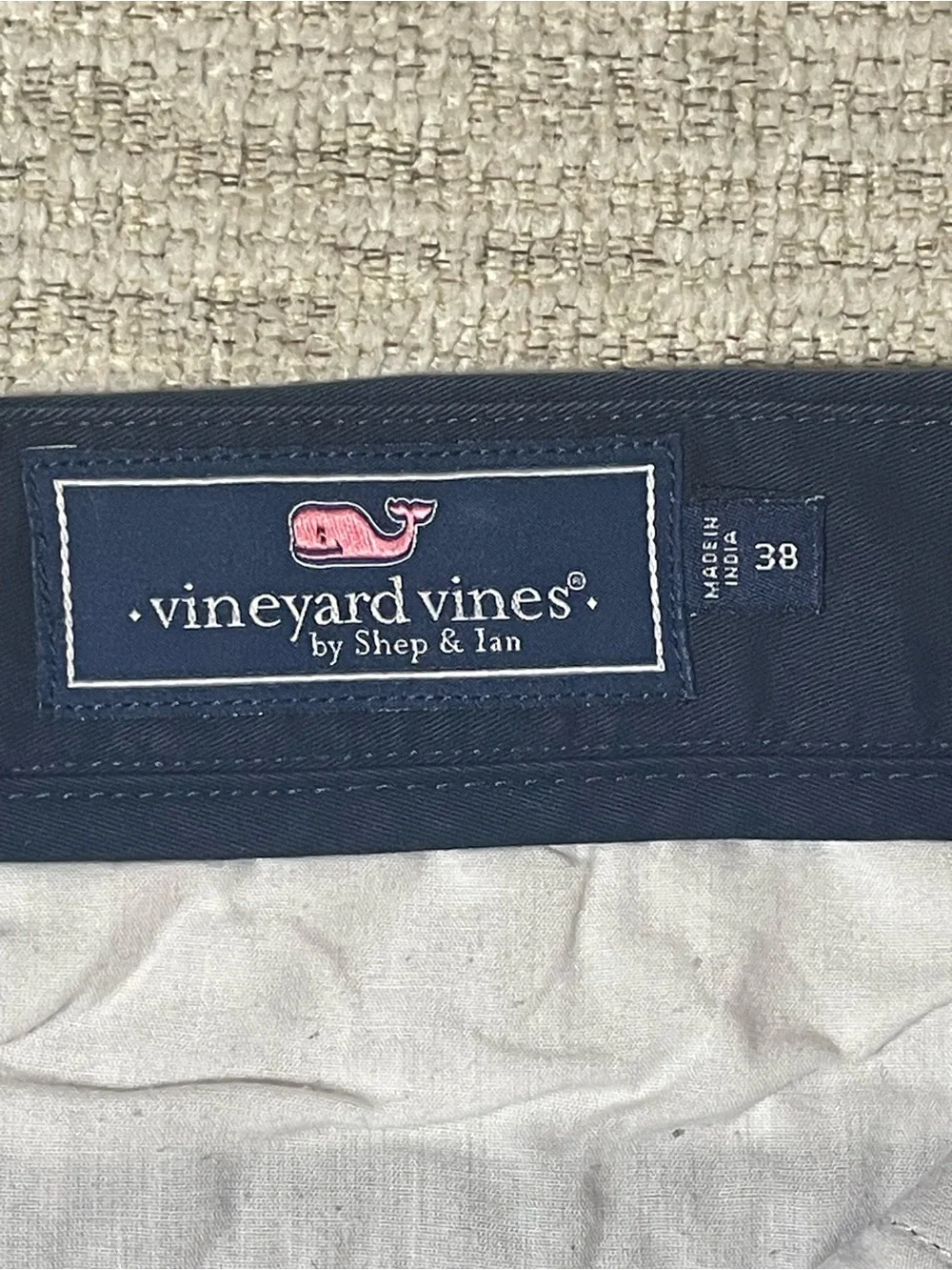 Vineyard Vines Breaker Shorts Men 38 Navy Blue Chino Stretch Flat Front Casual